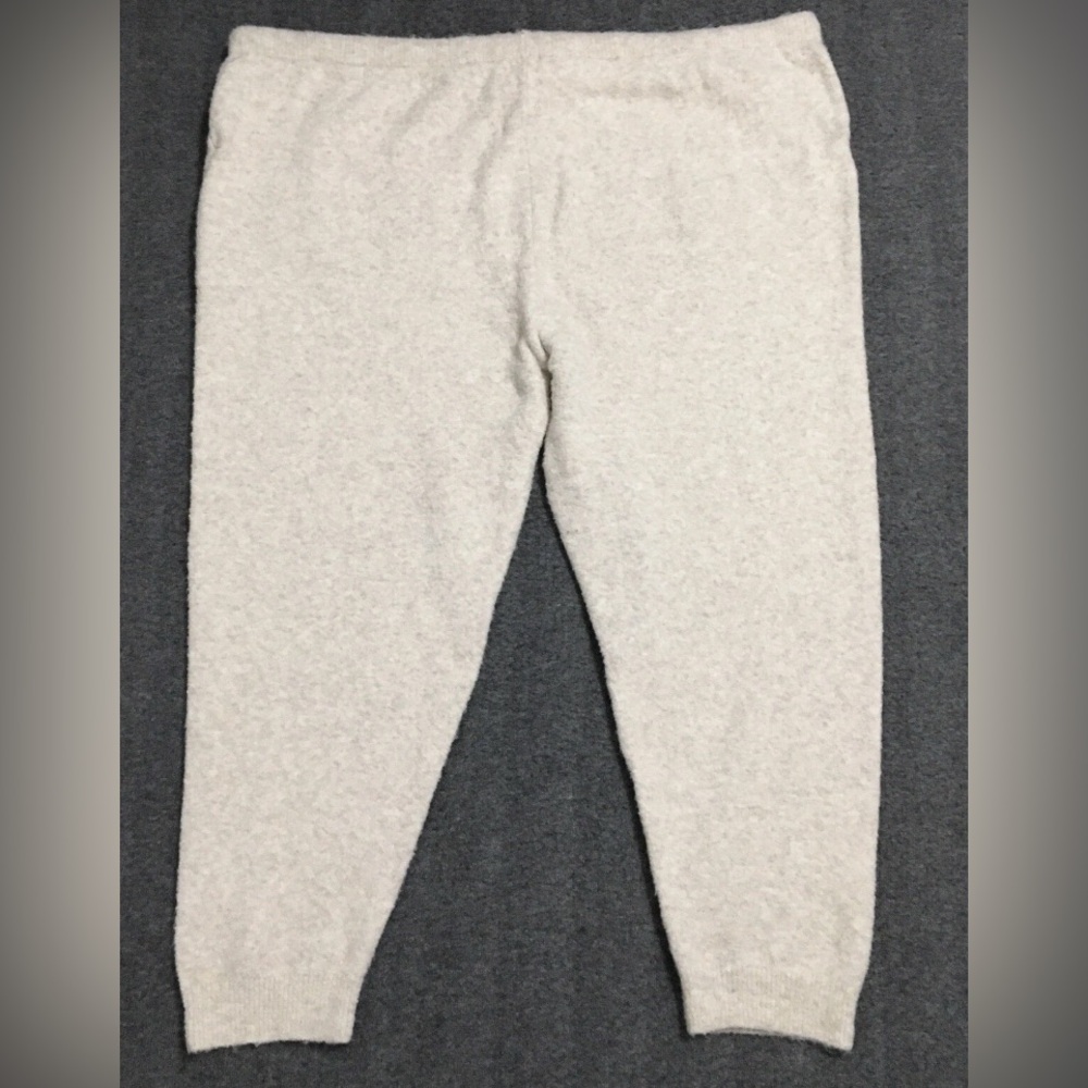 Auden Oatmeal Women's 4X Sweater Knit Ribbed Cuffed-Leg Jogger Pajama Pants - Picture 9 of 9